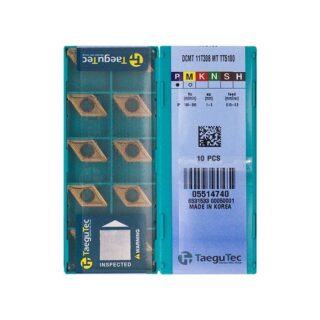 Original TaeguTec DCMT11T308-MT TT5100 Carbide Turning Insert - Diamond 55° (10 PCS)
