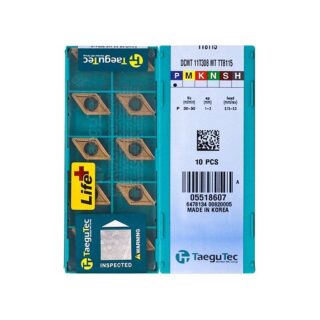 Original TaeguTec DCMT11T308-MT TT8115B Carbide Turning Insert - Diamond 55° (10 PCS)