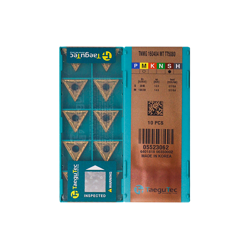 Taegutec TNMG160404-MT TT5080 Carbide Turning Insert - Triangle (10 PCS)