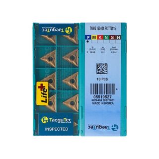 Original TaeguTec TNMG160404-PC TT8115 Carbide Turning Insert - Triangle (10 PCS)