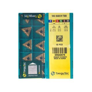 Original TaeguTec TNMG160408-EM TT9080 Carbide Turning Insert - Triangle | Stainless Steel & More (10 PCS)