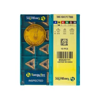 Original TaeguTec TNMG160412-PC TT9080 Carbide Turning Insert - Triangle | Stainless Steel & More (10 PCS)