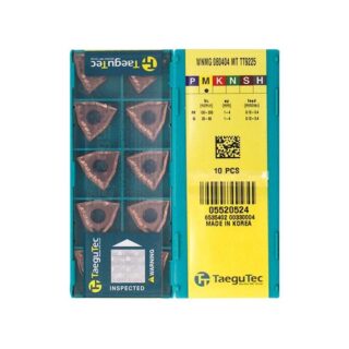 Original TaeguTec WNMG080404-MT TT9225 Carbide Turning Insert - Trigon 80° | Steel (10 PCS)