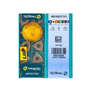 Original TaeguTec WNMG080408-MT TT8115B Carbide Turning Insert - Trigon 80° (10 PCS)