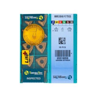 Original TaeguTec WNMG080408-PC TT8125 Carbide Turning Insert - Trigon 80° | Steel (10 PCS) TT8125B WNMG080408-PC TT8125B