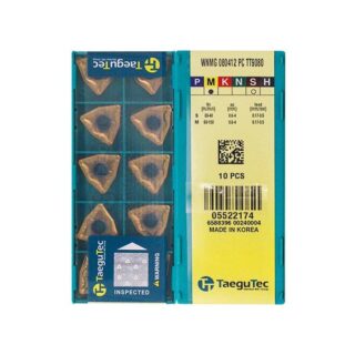 Original TaeguTec WNMG080412-PC TT9080 Carbide Turning Insert - Trigon 80° | Stainless Steel & More (10 PCS)