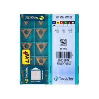 Original TaeguTec TCMT16T304-MT TT8125 Carbide Turning Insert - Triangle | Steel (10 PCS) TT8125B TCMT16T304-MT TT8125B