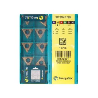 Original TaeguTec TCMT16T304-PC TT9080 Carbide Turning Insert - Triangle | Stainless Steel & More (10 PCS)