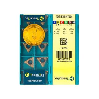Original TaeguTec TCMT16T308-PC TT9080 Carbide Turning Insert - Triangle | Stainless Steel & More (10 PCS)