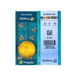 Original TaeguTec TCMT090204-MT TT5100 Carbide Turning Insert - Triangle (10 PCS)