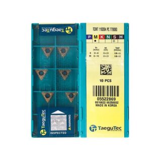 Original TaeguTec TCMT110204-PC TT9080 Carbide Turning Insert - Triangle | Stainless Steel & More (10 PCS)