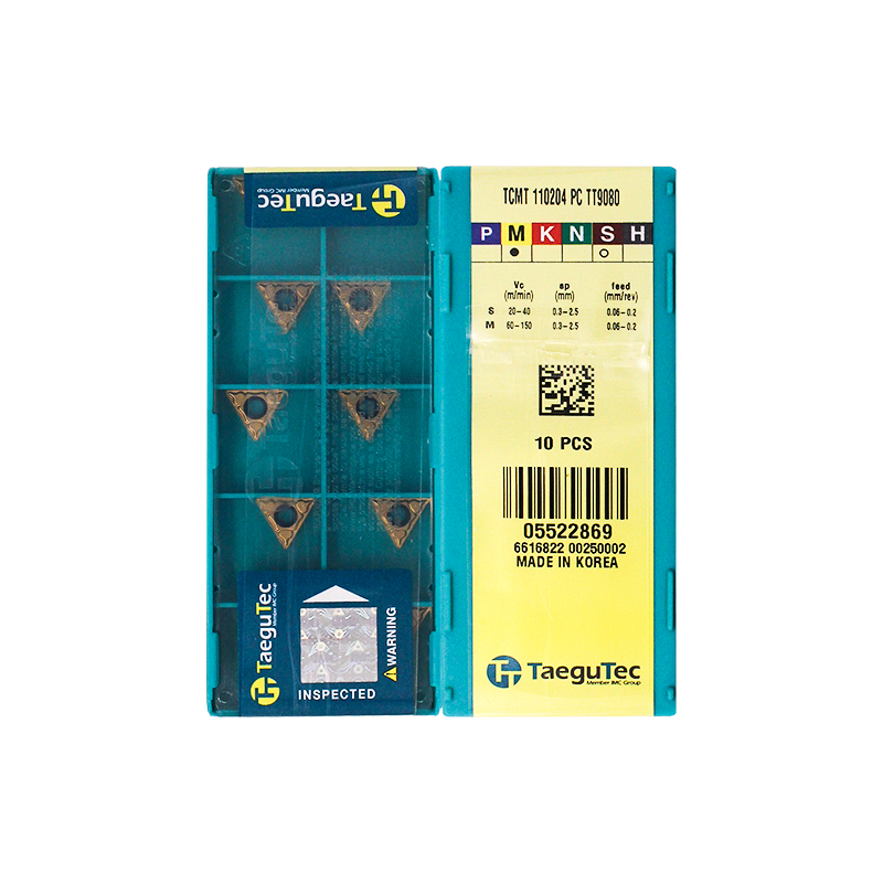 Taegutec TCMT110204-PC TT9080 Carbide Turning Insert - Triangle | Stainless Steel & More (10 PCS)