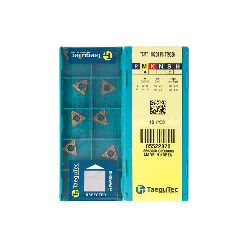 Taegutec TCMT110208-PC TT9080 Carbide Turning Insert - Triangle | Stainless Steel & More (10 PCS)