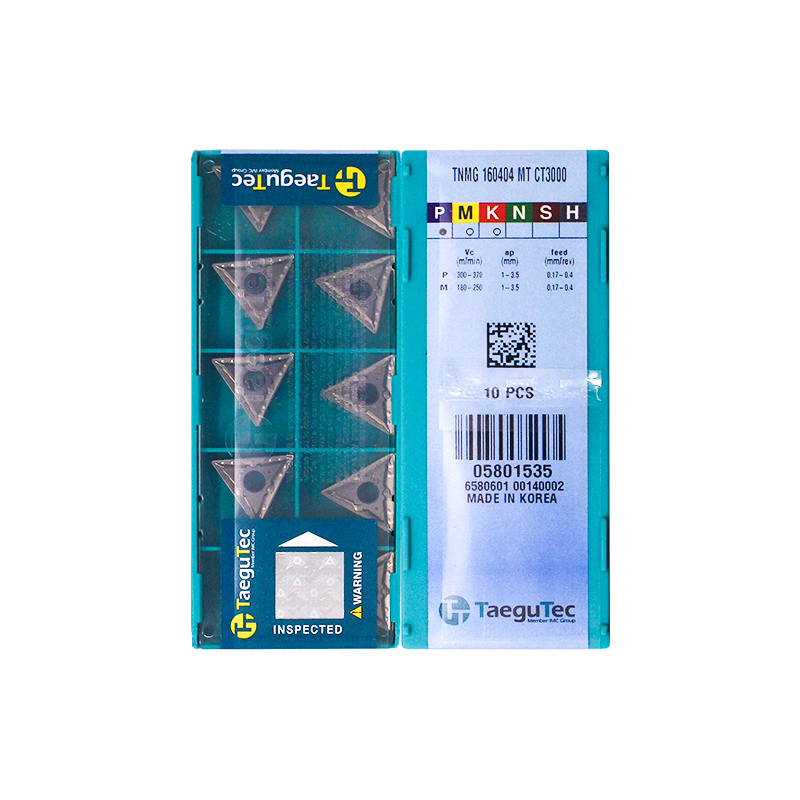 Taegutec TNMG160404-MT CT3000 Carbide Turning Insert - Triangle (10 PCS)