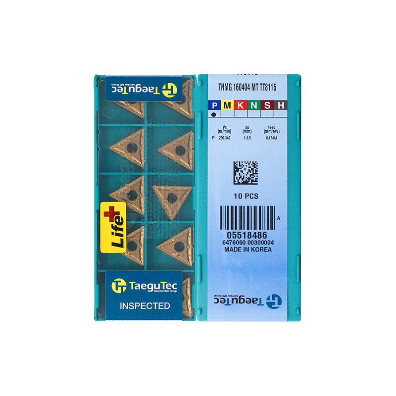 Taegutec TNMG160404-MT TT8115 Carbide Turning Insert - Triangle (10 PCS)
