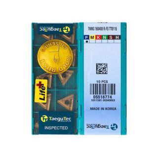 Original TaeguTec TNMG160408R-FS TT8115 Carbide Turning Insert - Triangle (10 PCS)