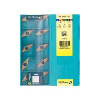 Original TaeguTec VBMT160408-PC TT9080 Carbide Turning Insert - Diamond 35° | Stainless Steel & More (10 PCS)