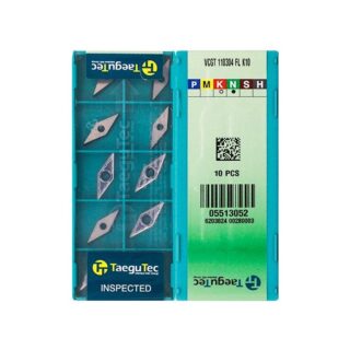 Original TaeguTec VCGT110304-FL Carbide Turning Insert - Diamond 35° (10 PCS) K10 VCGT110304-FL K10