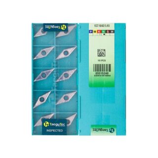 Original TaeguTec VCGT160402-FL Carbide Turning Insert - Diamond 35° (10 PCS) K10 VCGT160402-FL K10