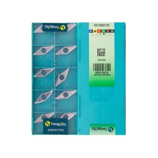 Original TaeguTec VCGT160408-FL Carbide Turning Insert - Diamond 35° (10 PCS) K10 VCGT160408-FL K10