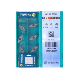 Original TaeguTec VCMT110304-PC CT3000 Carbide Turning Insert - Diamond 35° (10 PCS)
