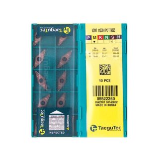 Original TaeguTec VCMT110304-PC TT9225 Carbide Turning Insert - Diamond 35° | Steel (10 PCS)