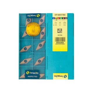 Original TaeguTec VCMT160408-PC TT9080 Carbide Turning Insert - Diamond 35° | Stainless Steel & More (10 PCS)