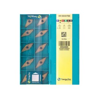 Original TaeguTec VNMG160404-EA TT9080 Carbide Turning Insert - Diamond 35° | Stainless Steel & More (10 PCS)