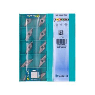 Original TaeguTec VNMG160404-MT CT3000 Carbide Turning Insert - Diamond 35° (10 PCS)