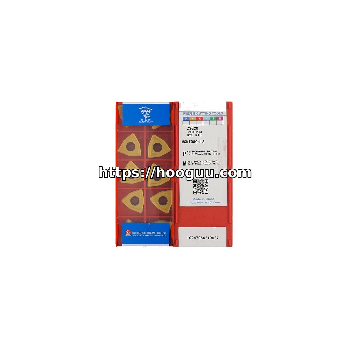 Original ZCC-CT WCMT080412 Carbide Insert - Trigon 80° | Steel, Stainless Steel (10 PCS) ZSG20 WCMT080412 ZSG20