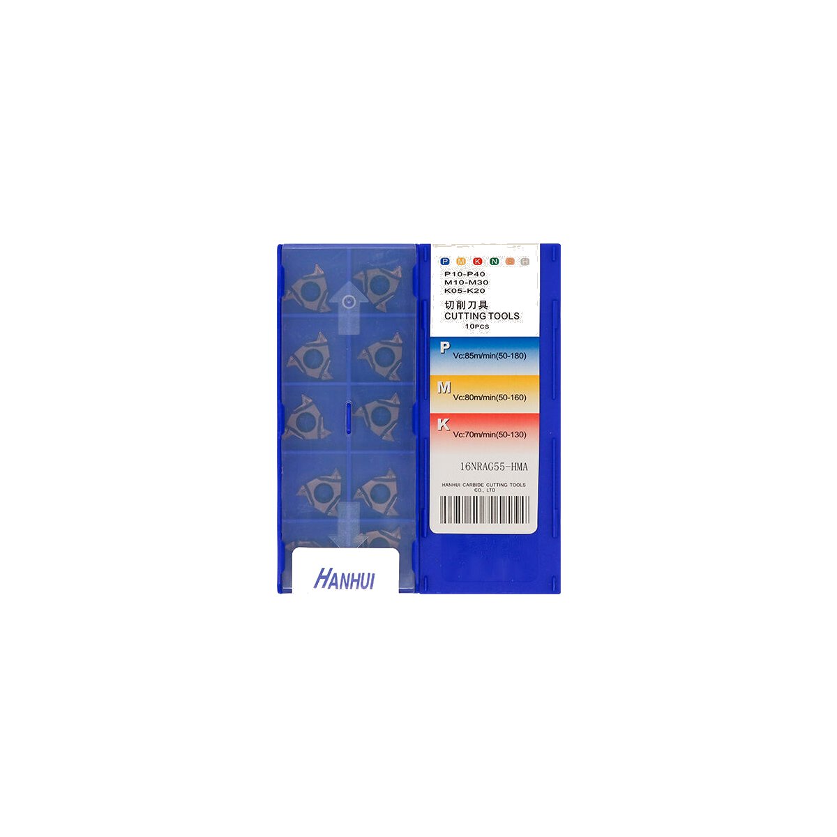CNC 16NRAG55 Carbide Insert | Steel, Heat-resistant (10 PCS) 16NRAG55 HMA