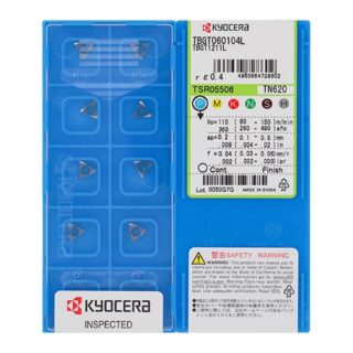 Original Kyocera TBGT060104L TN620 Carbide Turning Insert - Triangle | Steel (10 PCS)