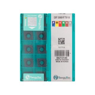 Original TaeguTec CCMT120408-MT TT8115B Carbide Turning Insert - Diamond 80° (10 PCS)
