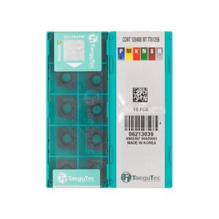 Original TaeguTec CCMT120408-MT TT8125 Carbide Turning Insert - Diamond 80° | Steel (10 PCS) TT8125B CCMT120408-MT TT8125B