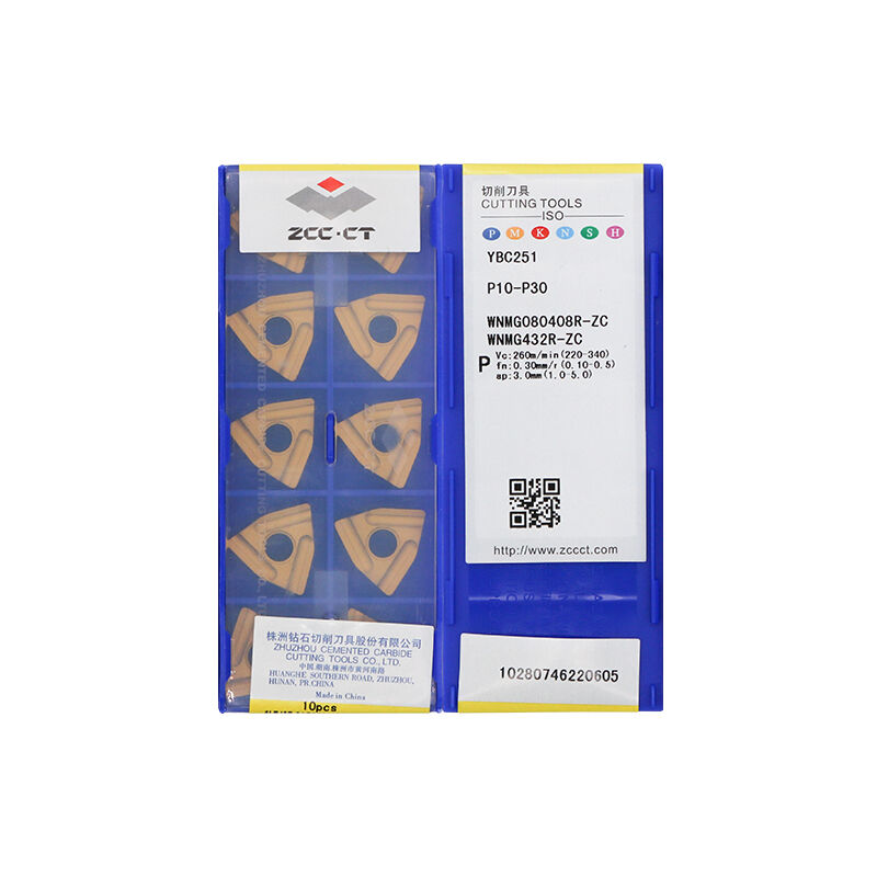 ZCC WNMG080408R-ZC YBC251 Carbide Turning Insert - Trigon 80° | Steel & More (10 PCS)