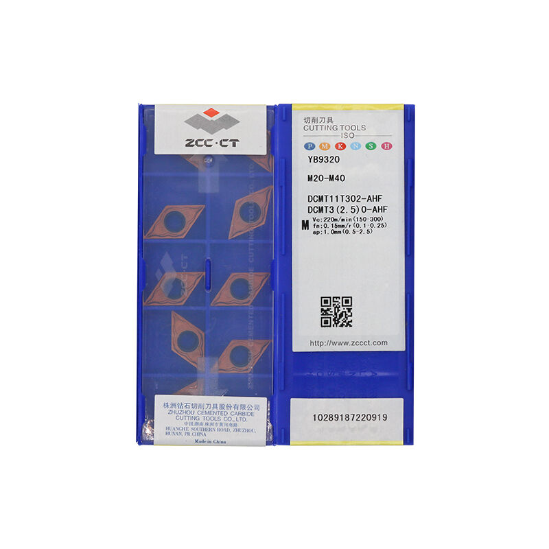ZCC DCMT11T302-AHF YB9320 Carbide Turning Insert - Diamond 55° | Steel, Stainless Steel (10 PCS)
