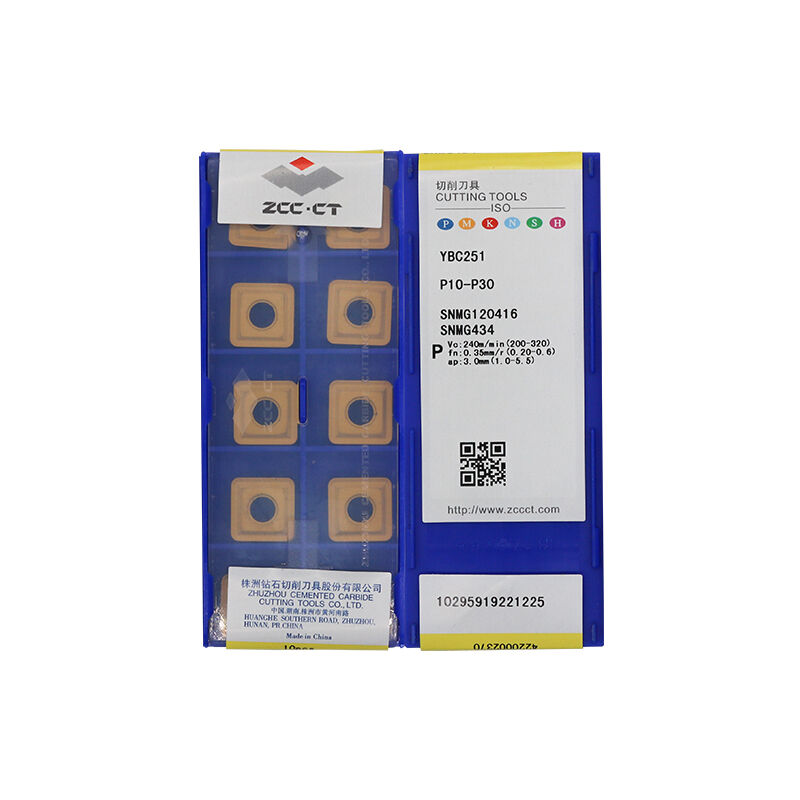 ZCC SNMG120416 YBC251 Carbide Turning Insert - Square | Steel (10 PCS)
