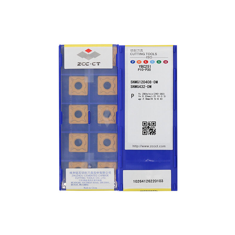 ZCC SNMG120408-DM YBC251 Carbide Turning Insert - Square | Steel, Stainless Steel (10 PCS)