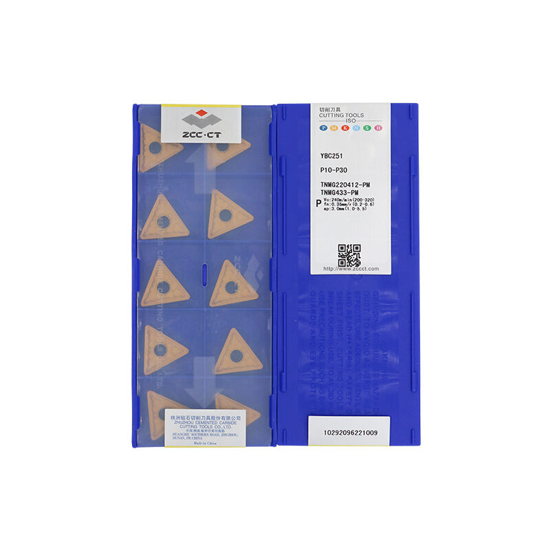 ZCC TNMG220412-PM YBC251 Carbide Turning Insert - Triangle | Steel, Cast Iron (10 PCS)