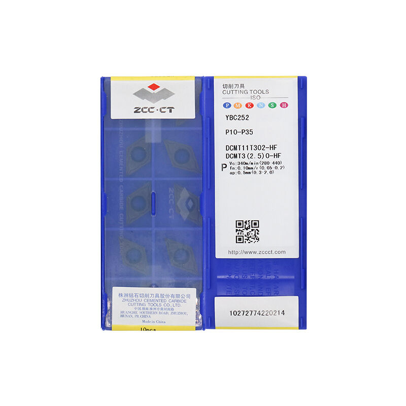 ZCC DCMT11T302-HF YBC252 Carbide Turning Insert - Diamond 55° | Steel, Stainless Steel (10 PCS)