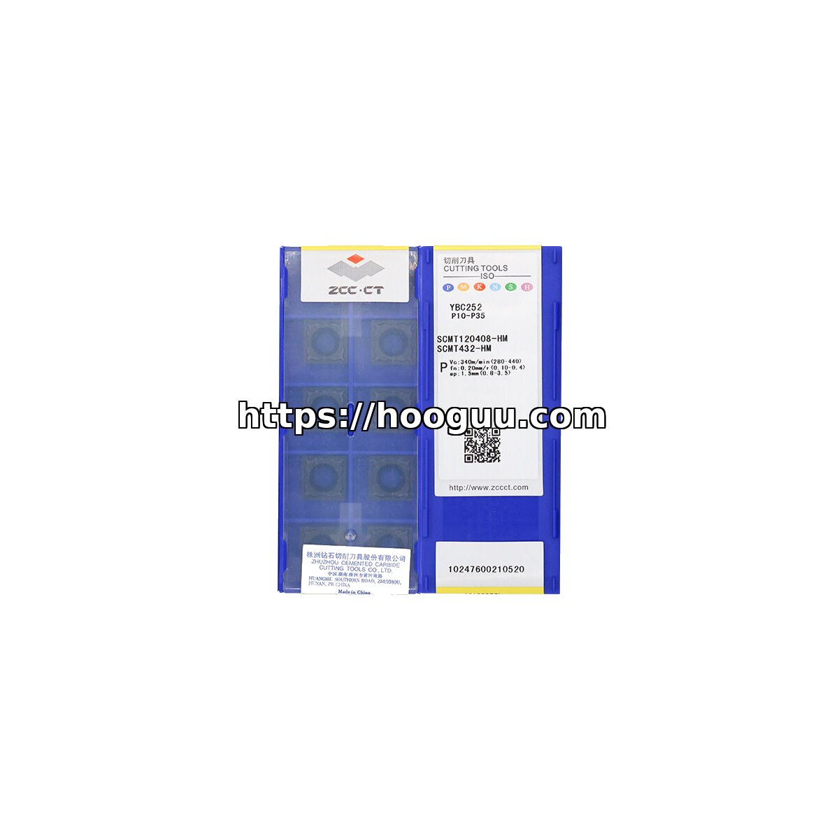 Original ZCC-CT SCMT120408-HM YBC252 Carbide Insert - Square | Steel & More (10 PCS)