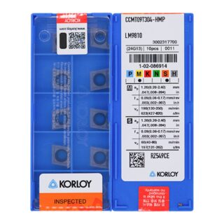 Original Korloy CCMT09T304-HMP LM9810 Carbide Turning Insert - Diamond 80° | Steel, Stainless Steel (10 PCS)
