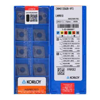 Original Korloy CNMG120408-VP3 LM9810 Carbide Turning Insert - Diamond 80° | Steel, Stainless Steel (10 PCS)