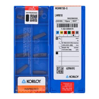 Original Korloy MGMN150-G LM9810 Carbide Insert - Diamond 86° | Steel, Stainless Steel (10 PCS)