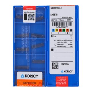 Original Korloy MGMN200-T LM9810 Carbide Insert - Diamond 86° | Steel, Stainless Steel (10 PCS)