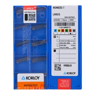 Original Korloy MGMN250-T LM9810 Carbide Insert - Diamond 86° | Steel, Stainless Steel (10 PCS)