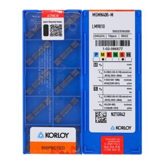 Original Korloy MGMN400-M LM9810 Carbide Insert - Diamond 86° | Steel, Stainless Steel (10 PCS)