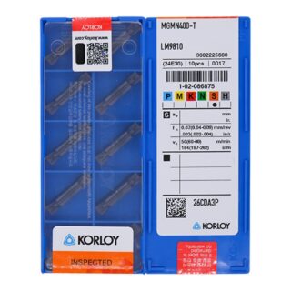 Original Korloy MGMN400-T LM9810 Carbide Insert - Diamond 86° | Steel, Stainless Steel (10 PCS)