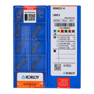 Original Korloy MRMN250-M LM9810 Carbide Insert - Diamond 86° | Steel, Stainless Steel (10 PCS)