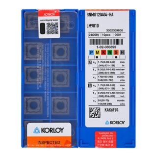 Original Korloy SNMG120404-HA LM9810 Carbide Turning Insert - Square | Steel, Stainless Steel (10 PCS)